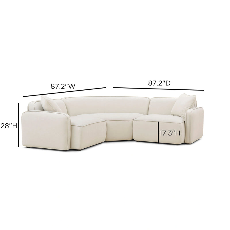 Travie Sand Upcycled Performance Linen Modular L-Sectional