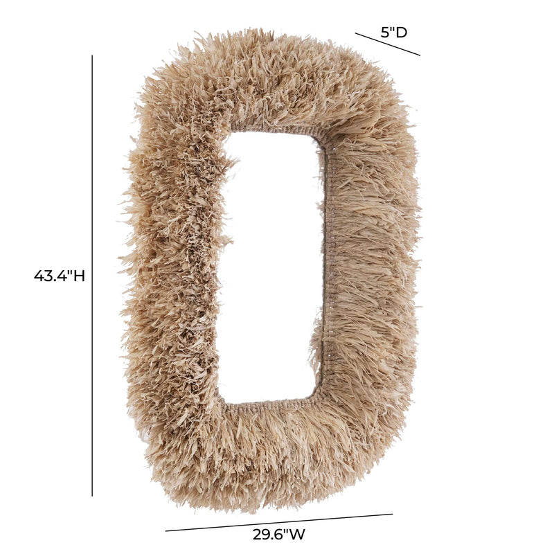 Palm 29.6"x43.4" Natural Sisal Rectangular Wall Mirror
