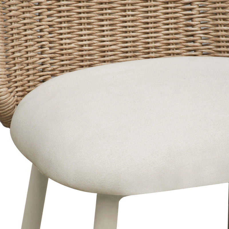 Silla de comedor Alexa de ratán con tejido de alto rendimiento