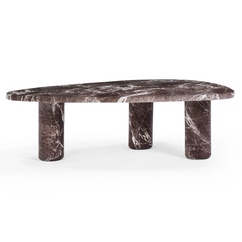 Mesa de centro Libby de mármol falso rojo Levanto para interior/exterior (36"-48")