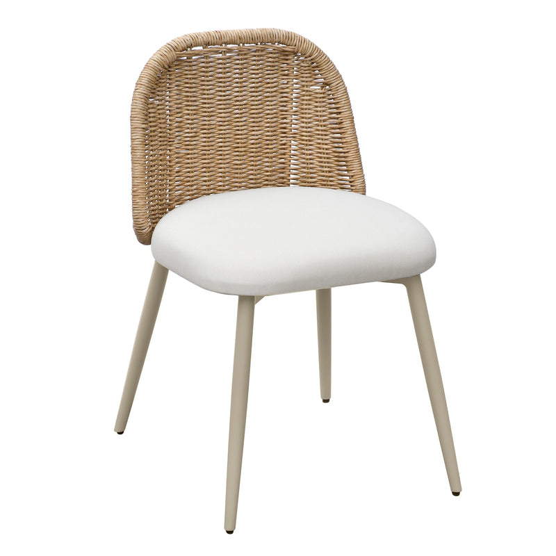 Silla de comedor Alexa de ratán con tejido de alto rendimiento