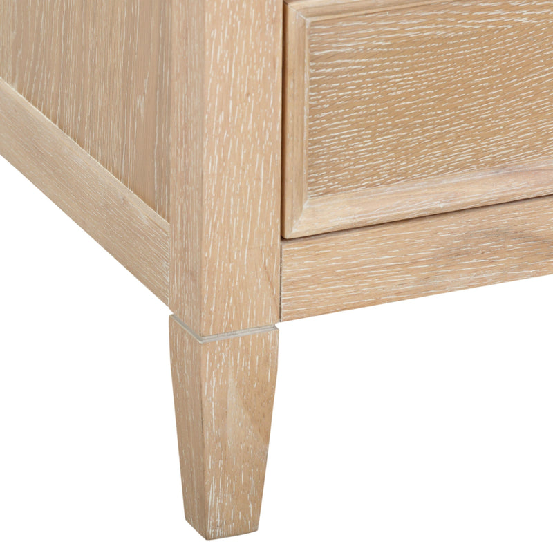 Bristol Park Whitewashed Oak Wood 2-Drawer Nightstand