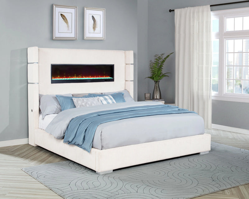 Tisdall Wingback Bed with Flame Visualizer