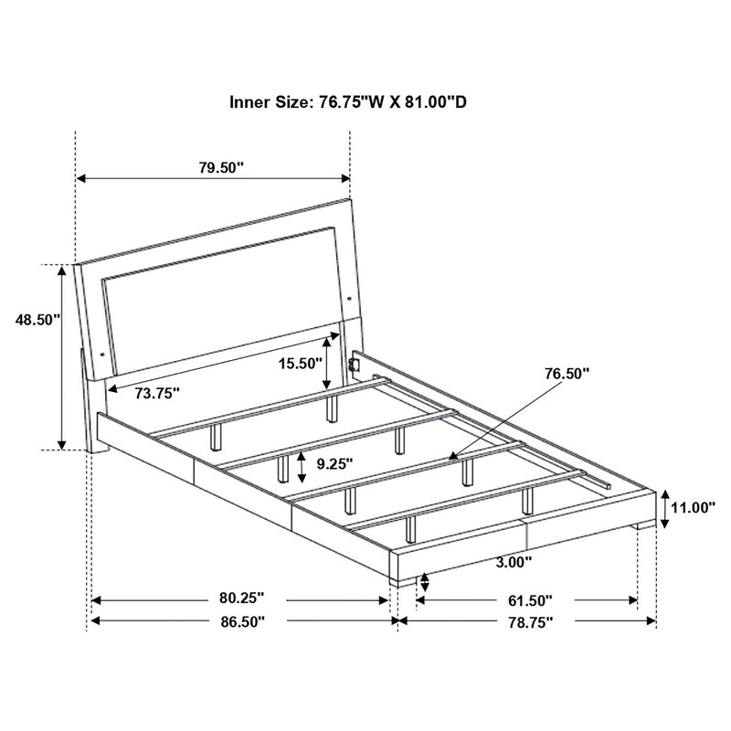 Felicity Panel Bed with LED Lighting