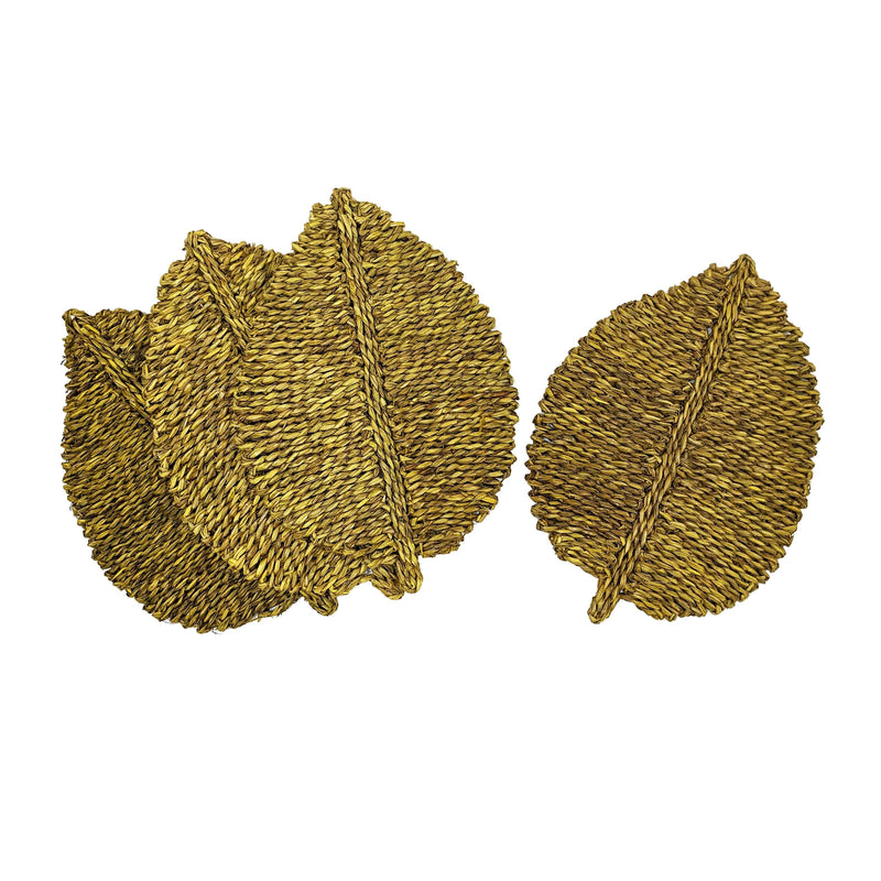 Individual de pasto marino hoja - Set de 4
