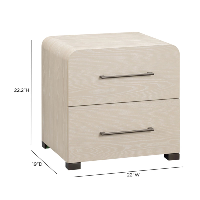 Marissa 22" Ash 2-Drawer Nightstand