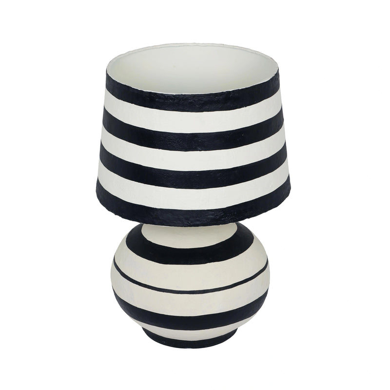 Positano Striped Papier Mache Table Lamp