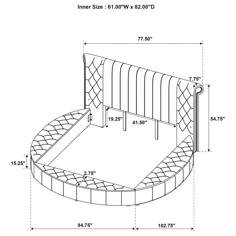 Sonya Panel Floor Storage Bed