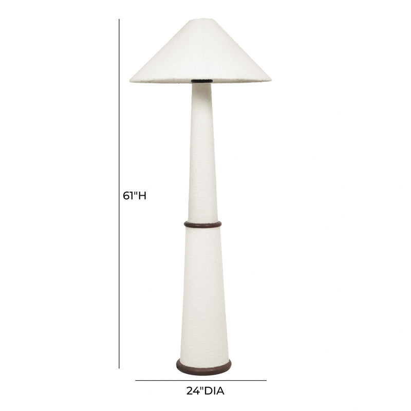 Faith White Boucle Floor Lamp