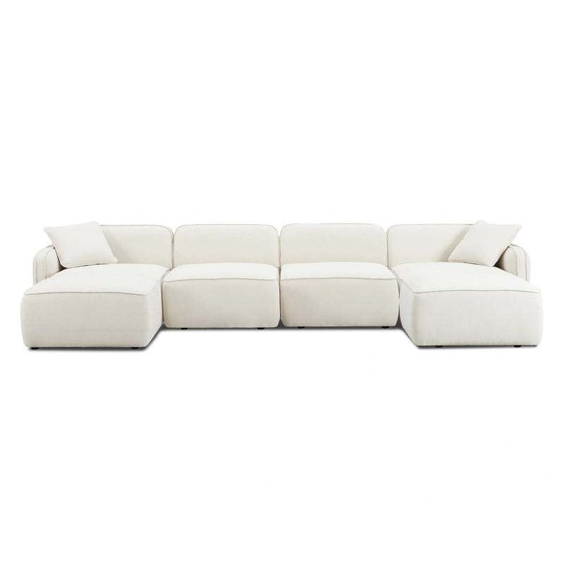 Travie 6-Piece Performance Corduroy Velvet Modular U-Sectional