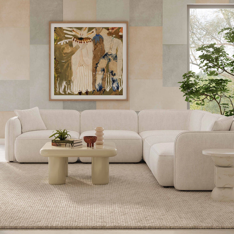Travie 5-Piece Performance Corduroy Velvet Modular L-Sectional