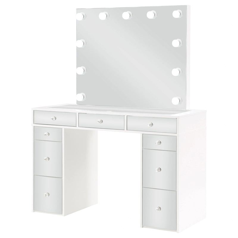 Regina Makeup Vanity Table with LED Mirror and Stool Set