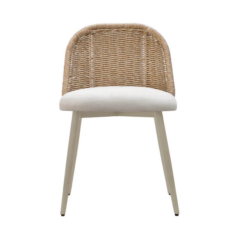 Silla de comedor Alexa de ratán con tejido de alto rendimiento