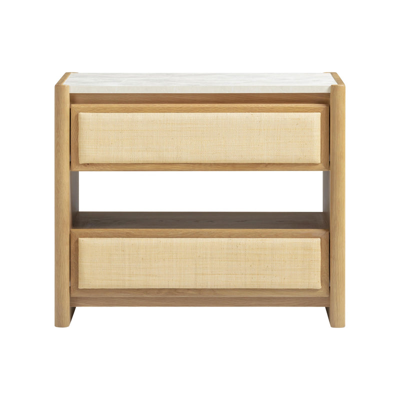 Paige 26" Natural Oak 2-Drawer Nightstand