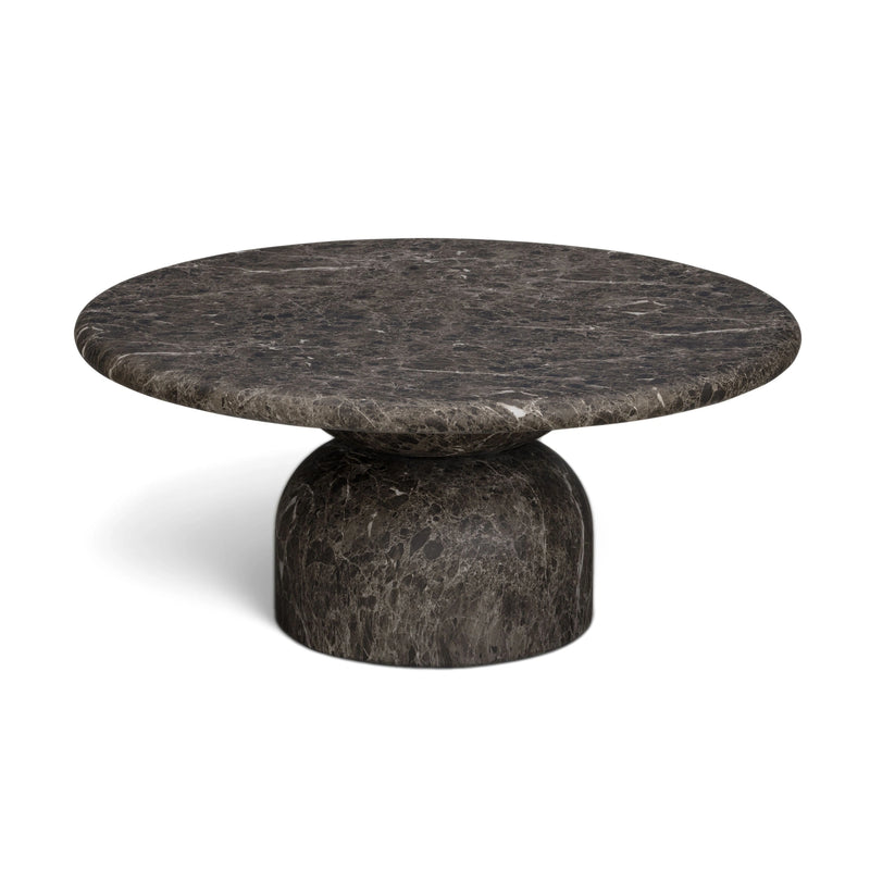 Cynthia 36" Faux Travertine Concrete Indoor/Outdoor Coffee Table