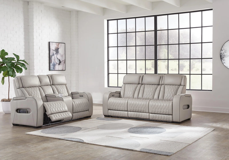Sofá reclinable eléctrico Boyington, sofá de dos plazas y sillón reclinable