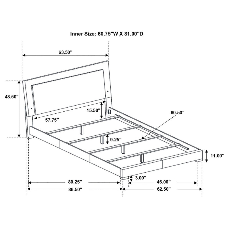 Felicity Panel Bed with LED Lighting