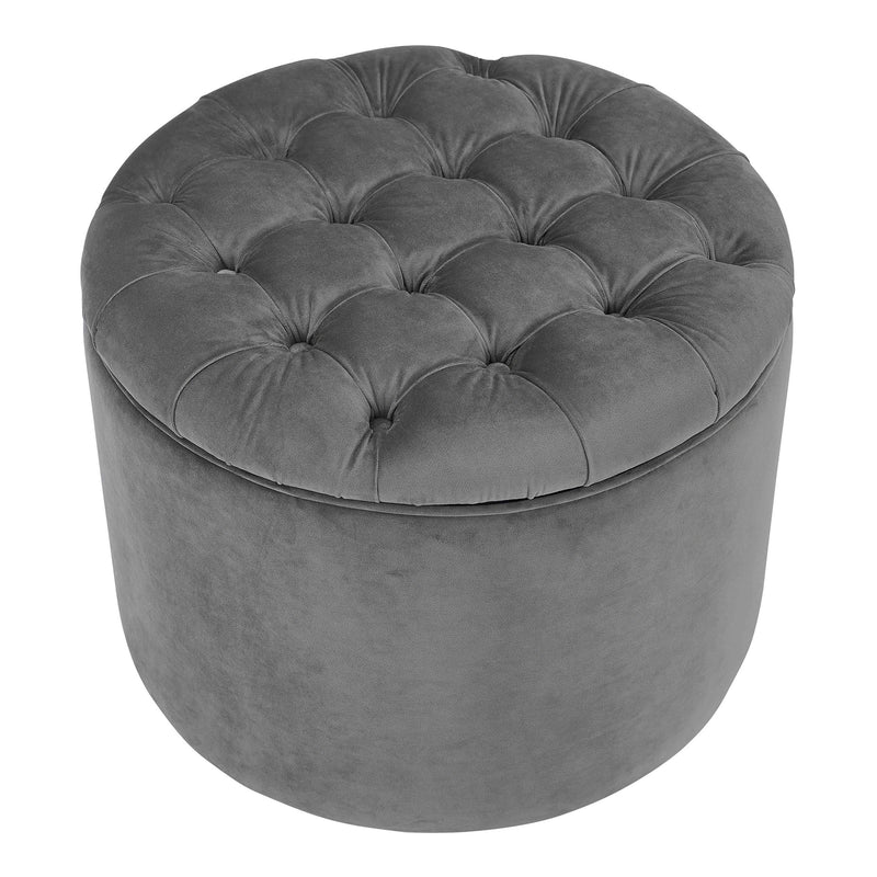 Queen Performance Velvet Round Storage Ottoman