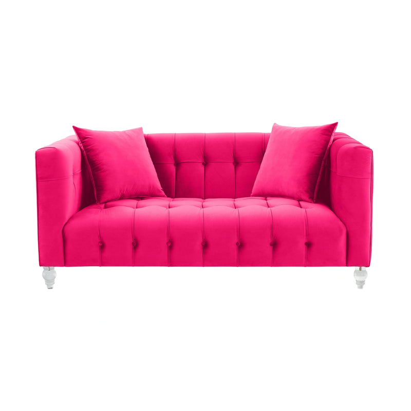 Bea 66" Hot Pink Performance Velvet Loveseat