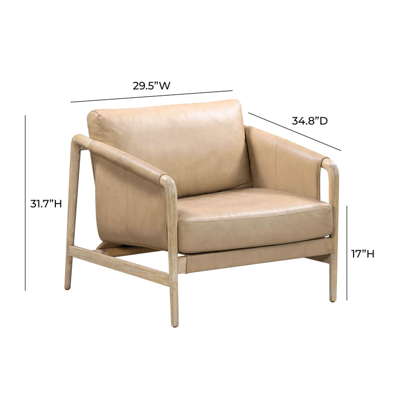 Sillón decorativo Chakka de piel auténtica de calidad comercial