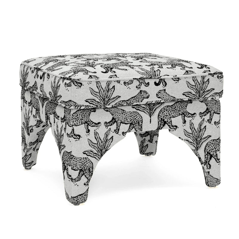 Raji Leopard Jacquard Ottoman