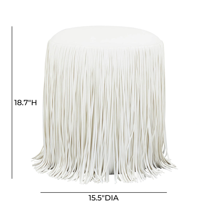 Shag Me Performance Vegan Leather Ottoman