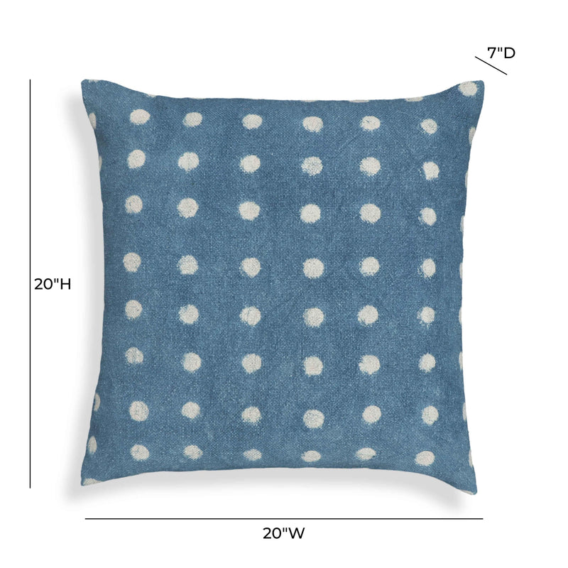Indigo 20" Cotton Square Throw Pillow
