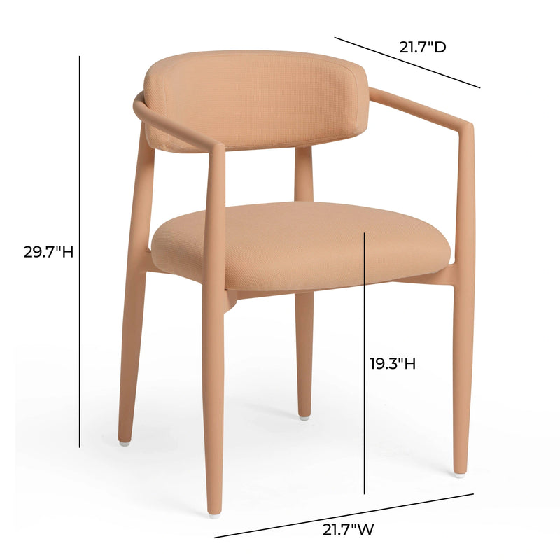 Silla de comedor para exteriores Annika con brazos, de tela texturizada y calidad comercial