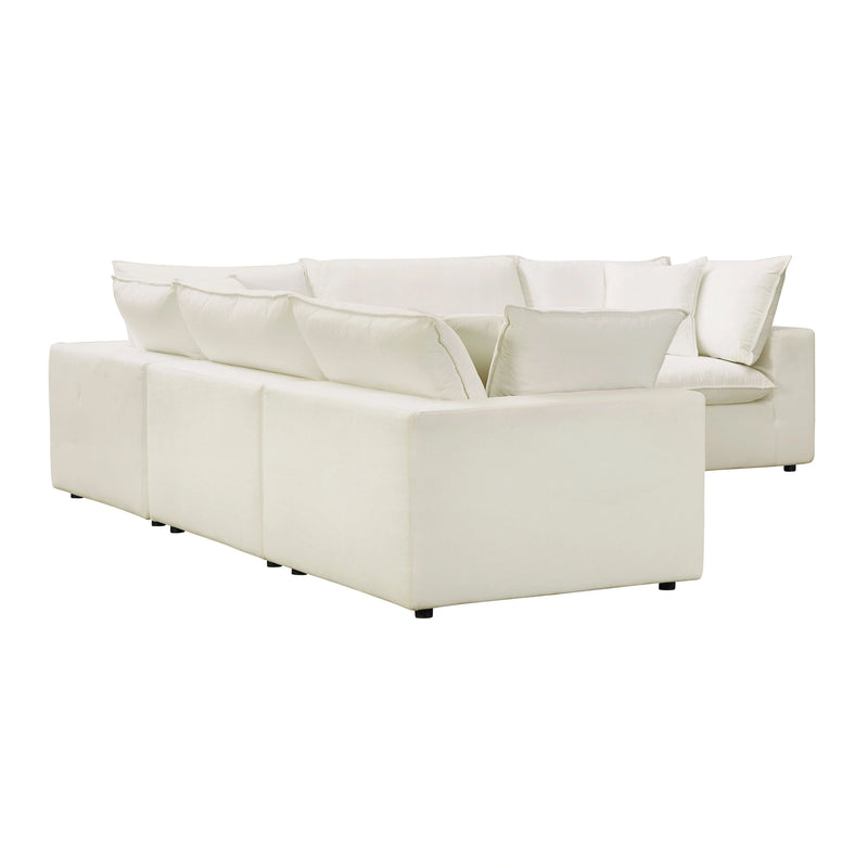 Cali 5-Piece Brown Leather Modular L-Sectional
