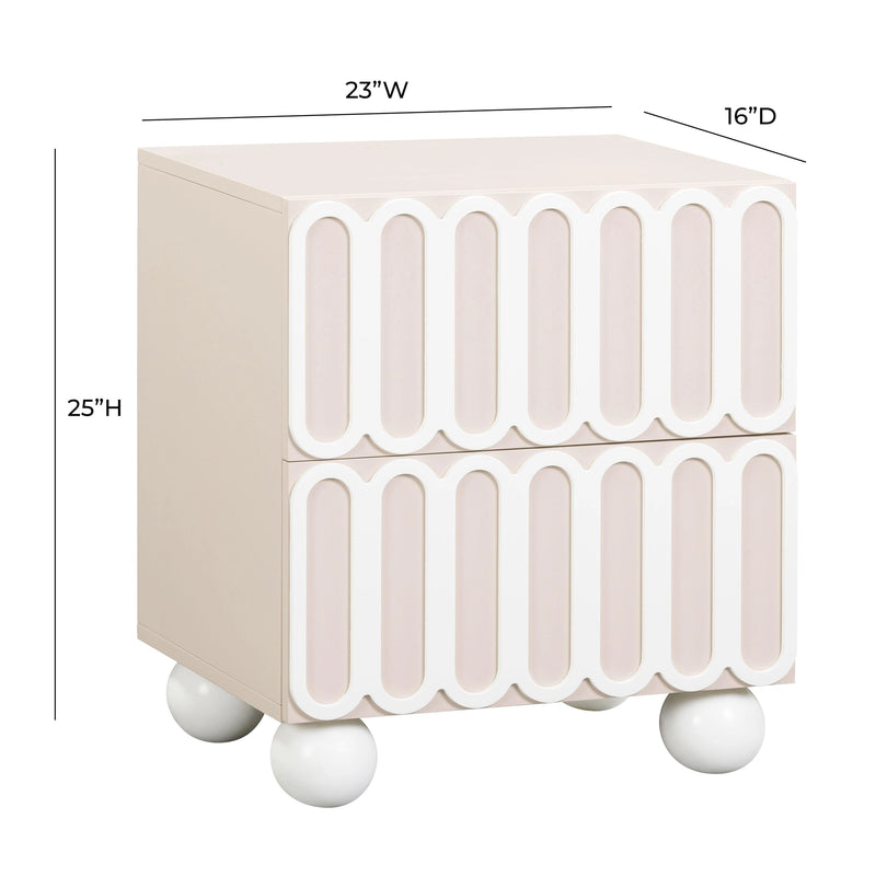 Tori 23" Motif 2-Drawer Nightstand