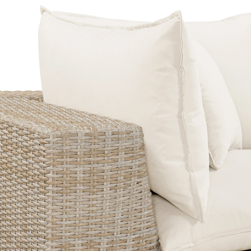 Cali 80" Natural Wicker Outdoor Modular Loveseat