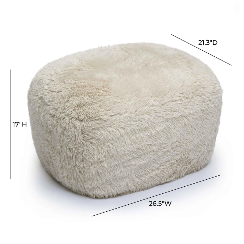 Britt Contract-Grade Vegan Shearling Ottoman