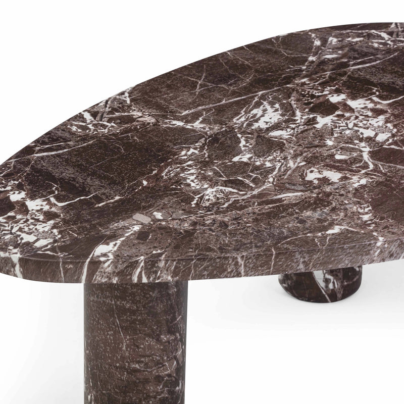 Mesa de centro Libby de mármol falso rojo Levanto para interior/exterior (36"-48")