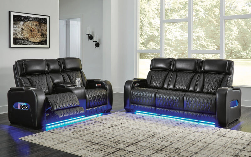 Sofá reclinable eléctrico Boyington, sofá de dos plazas y sillón reclinable