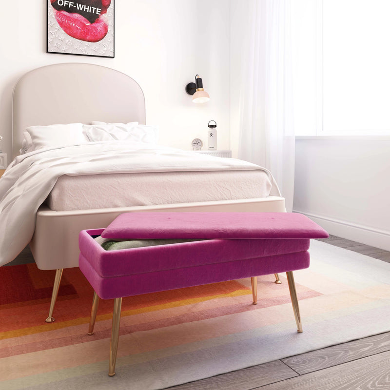 Ziva 31" Velvet Storage Bench