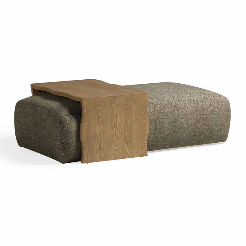 Spencer 54" Performance Basketweave Ottoman with Bridge Table