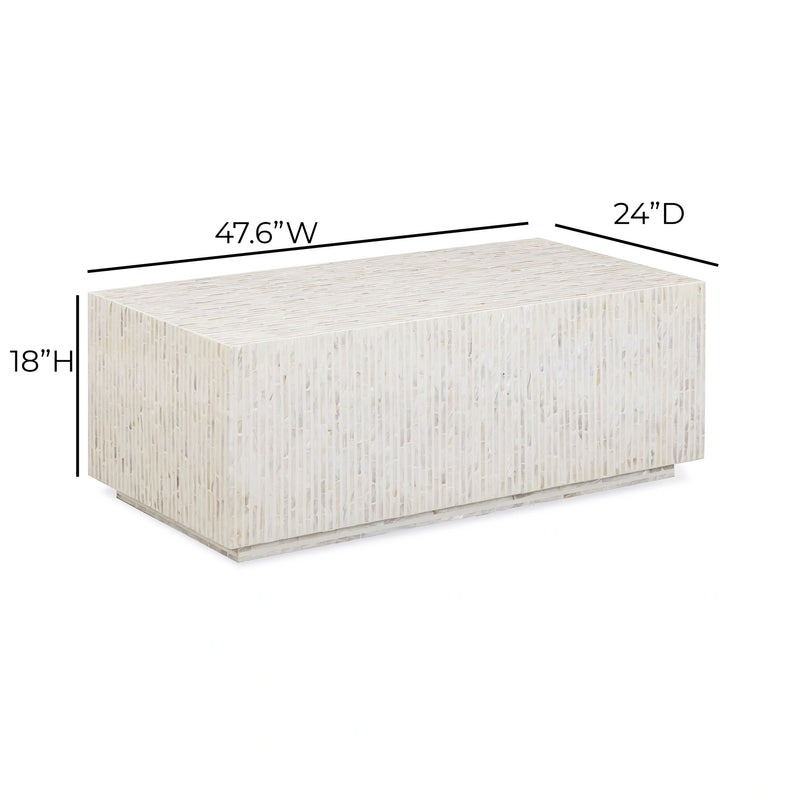 Earl 48" Shell Rectangular Coffee Table