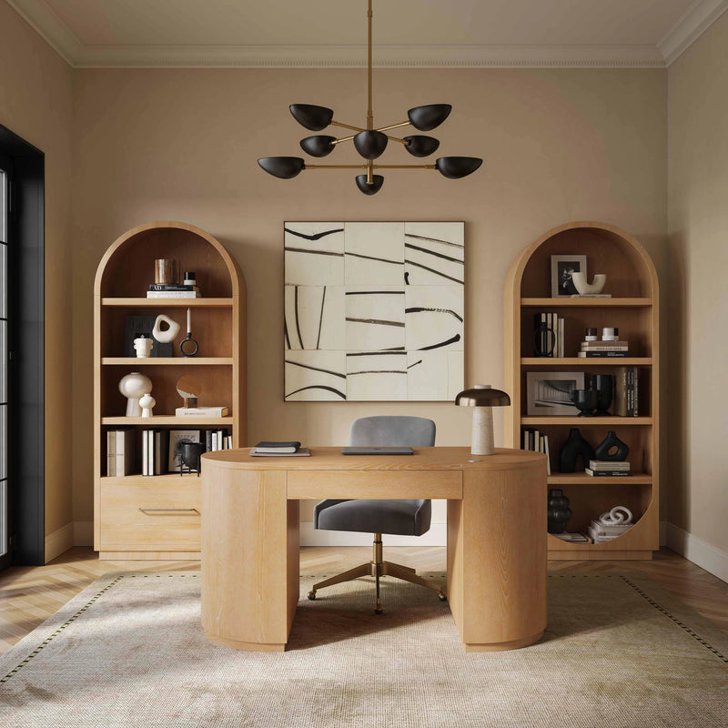 Marlow 64" Wood Executive Desk With Storage