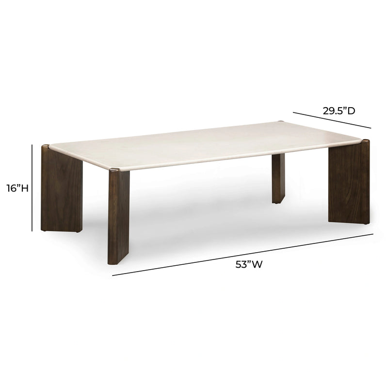 Restis Cream Quartz Square Coffee Table