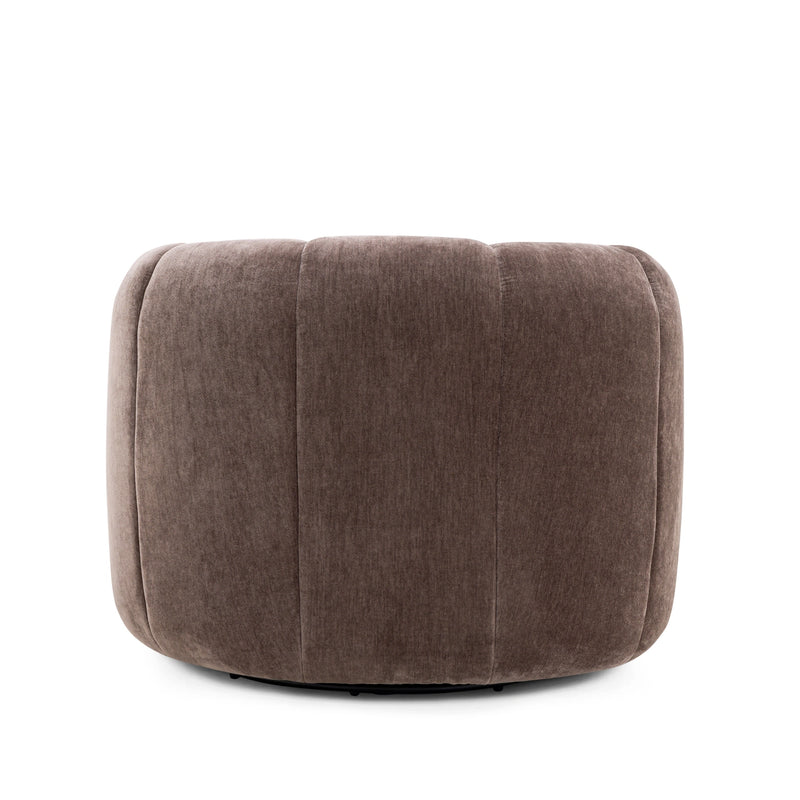 Jasmine Upcycled Contract-Grade Basketweave Fabric Swivel Accent Chair