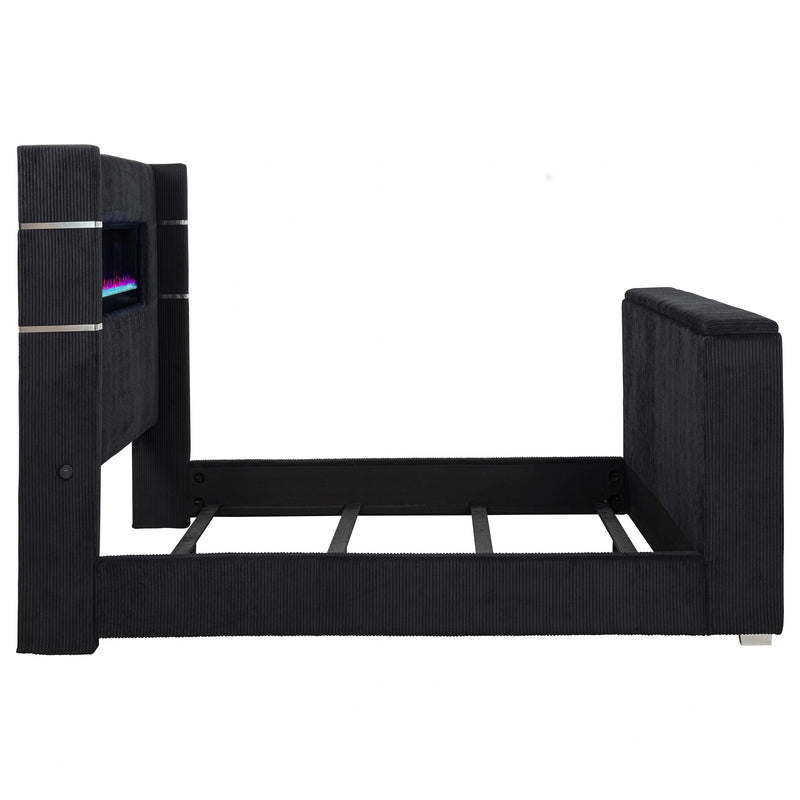 Tisdall Wingback TV Bed with Flame Visualizer