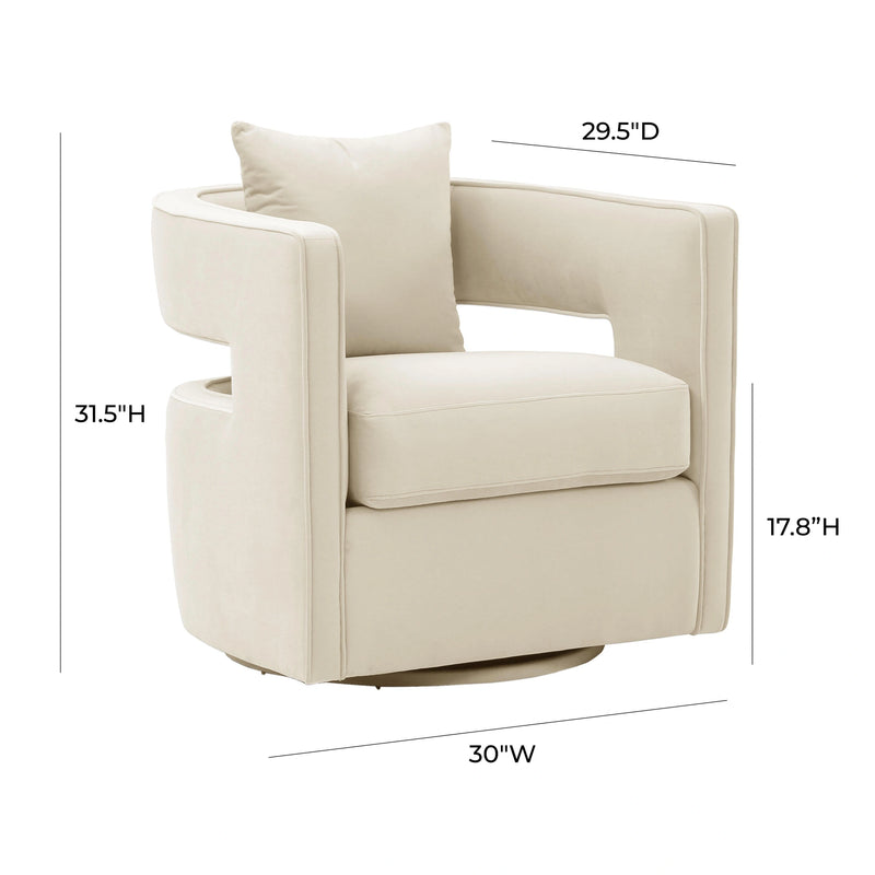 Sillón decorativo giratorio de terciopelo de alto rendimiento Kennedy