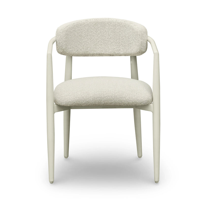 Silla de comedor para exteriores Annika con brazos, de tela texturizada y calidad comercial