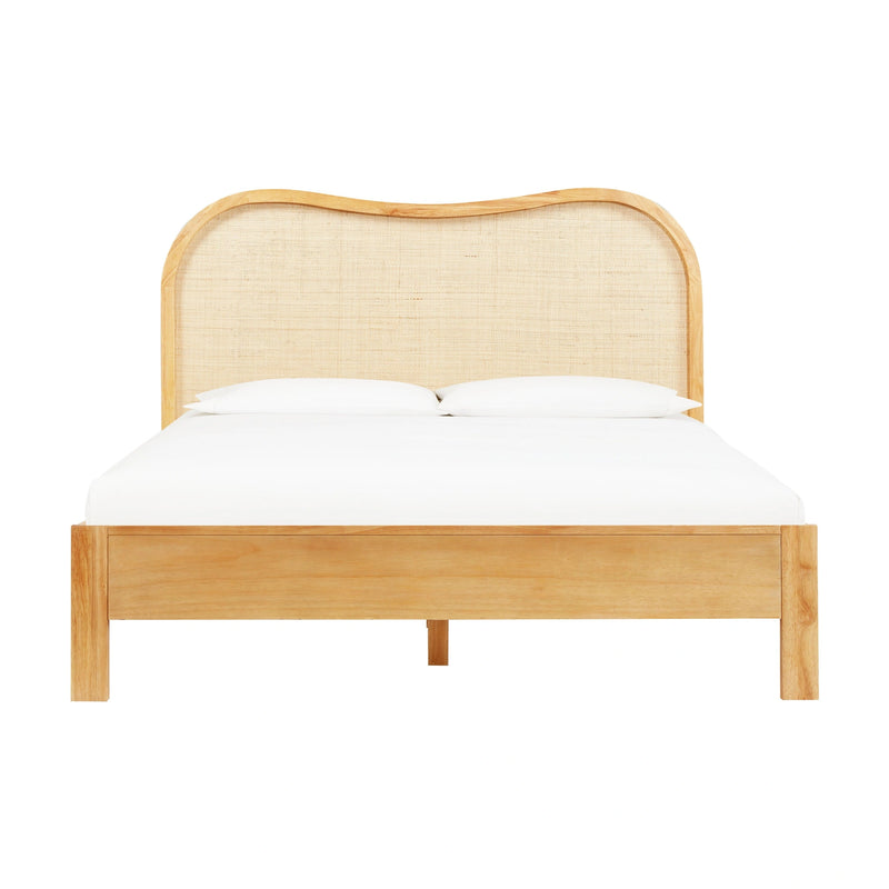 Grappa Natural Wood & Raffia Bed