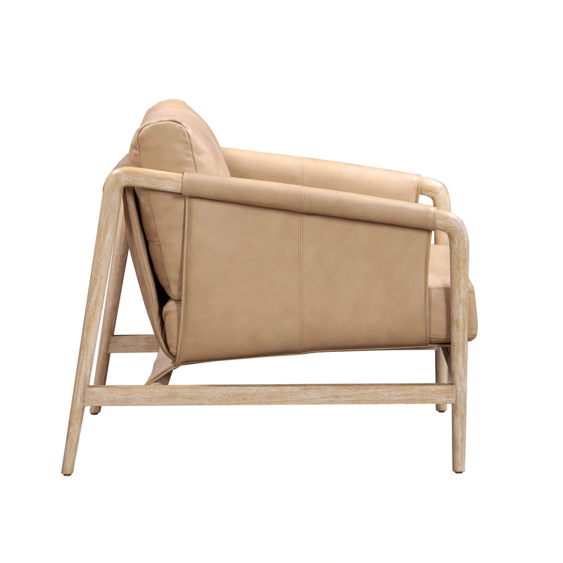 Sillón decorativo Chakka de piel auténtica de calidad comercial