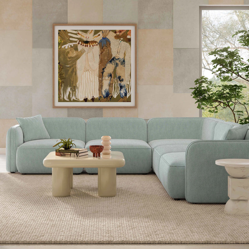 Travie 5-Piece Performance Corduroy Velvet Modular L-Sectional