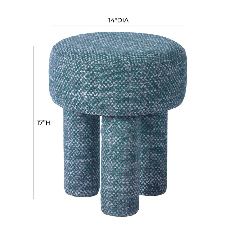 Claire Brown Checkered Boucle Stool
