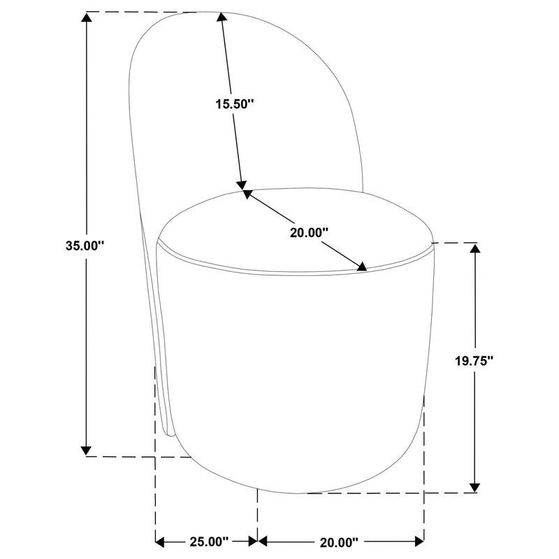Juego de 2 sillas de comedor tapizadas tipo barril Aubrey