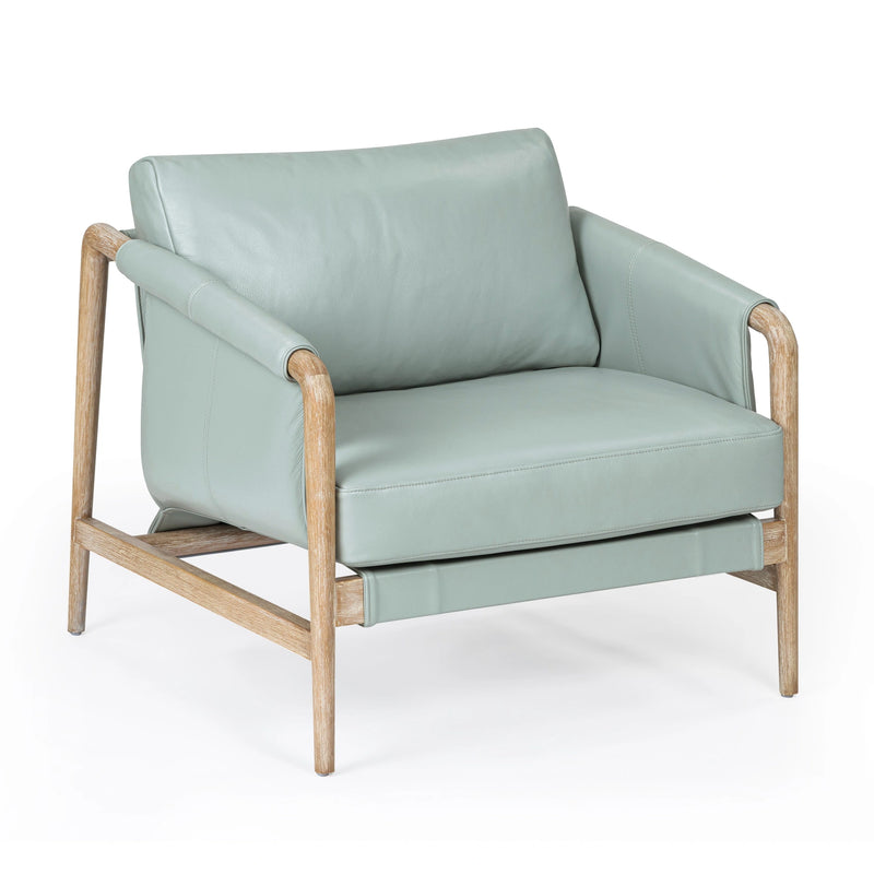 Sillón decorativo Chakka de piel auténtica de calidad comercial