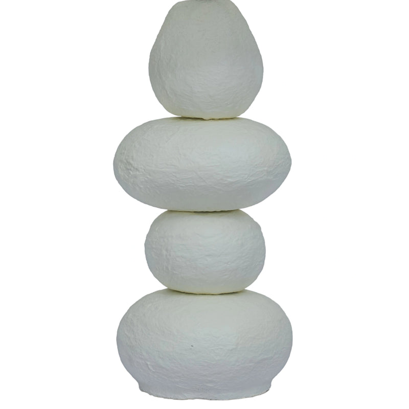 Pebble Cream Papier Mache Table Lamp